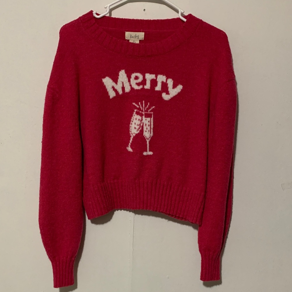 Kaisley Pink Novel Crop Sweater